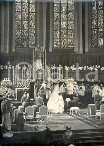 Fotografia d epoca originale 1953 Matrimonio Giuseppina Carlotta del BELGIO e Giovanni del LUSSEMBURGO 1