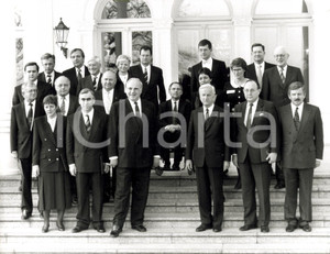Fotografia d epoca originale 1989 ca BERLIN Membri del Governo di Helmut KOHL con Richard VON WEIZSACKER 1