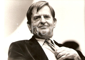 Fotografia d epoca originale 1985 ca STOCCOLMA SVEZIA Ritratto di Olof PALME Primo ministro Fotografia 1