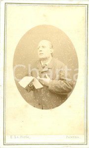 Fotografia d epoca originale 1880 ca PALERMO Attore in posa drammatica Fotografia LO FORTE 1