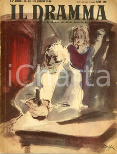 1948 IL DRAMMA Tennessee WILLIAMS Dama dell'insetticida Larkspur *Anno XXIV nÂ°65 DATA: 15 luglio 1948LUOGO: TORINOTITOLO: IL DRAMMA - QUINDICINALE DI COMMEDIE DI GRANDE INTERESSE DIRETTO DA LUCIO RIDENTI Anno XXIV n. 65  DESCRIZIONE: Rivista teatrale d'epoca. All'interno, il copione di "La dama dell'insetticida Larkspur", un atto di Tennessee Williams.Copertina di Mario Stroppa. EDITORE: S.E.T. - Torino  PAGINE: 64  FORMATO: cm 18 x 24  CONDIZIONI: buone (ma lievi strappi al dorso; lieve piega all'angolo inferiore destro e lievi mancanze al margine destro della brossura anteriore; lievi macchie all'interno).  Rivista d'epoca, originale, autentica.     originale e autentica 1