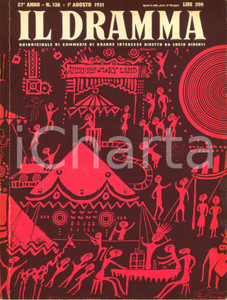 Giornale, rivista storica 1951 IL DRAMMA AndrÃ© OBEY L uomo di cenere Ill. HOFFNUNS Anno XXVII nÂ° 138 1