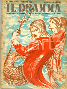 1950 IL DRAMMA Paul CLODEL Proteo Jean GIRAUDOUX L'improvvisata *Anno XXVI nÂ°108 DATA: 1&deg; maggio 1950LUOGO: TORINOTITOLO: IL DRAMMA - QUINDICINALE DI COMMEDIE DI GRANDE INTERESSE DIRETTO DA LUCIO RIDENTI Anno XXVI n. 108  DESCRIZIONE: Rivista teatrale d'epoca. All'interno, i copioni di "Proteo" di Jean Claudel e di "L'improvvisata" di Jean Giraudoux.Copertina di Aligi Sassu.  EDITORE: S.E.T. - Torino  PAGINE: 60  FORMATO: cm 18 x 24  CONDIZIONI: mediocri (macchie diffuse alle brossure e alle pagine; bruniture ai margini delle pagine; piega all'angolo superiore destro).  Rivista d'epoca, originale, autentica.     originale e autentica 1