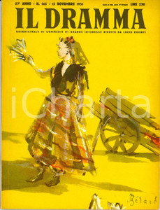 Giornale, rivista storica 1951 IL DRAMMA Elmer HARRIS Johnny Belinda Ill. BERARD Anno XXVII nÂ° 145 1