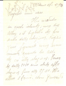 Manoscritto, lettera originale 1932 MILANO Attesa inutile di un marito accompagnato dai carabinieri Lettera 1