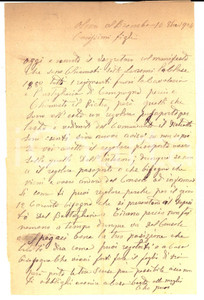 Manoscritto, lettera originale 1904 OLMO AL BREMBO BG Cesare GOGLIO consiglia ai figli di recarsi dal console 1