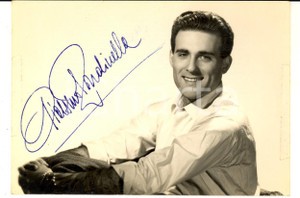 Autografo originale 1970 ca Cantante Giacomo RONDINELLA Foto seriale con AUTOGRAFO 1