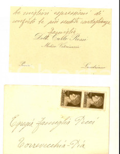Oggetto da collezione cartaceo 1930 ca LANDRIANO PV Dott. Carlo ROSSI veterinario Biglietto da visita 1