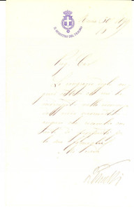 Autografo originale 1899 ROMA Ministro del Tesoro Paolo BOSELLI ringrazia per auguri AUTOGRAFO 1