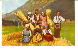 Cartolina originale da collezione 1930 MOENA TN Celebrazione del pane Cartolina OPERA PRO ORIENTE FP NV 1