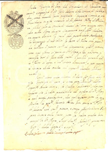 Documento originale, autentico 1806 SELLIA Istanza Lucio SALERNO turbato nel possesso di una vigna Manoscritto 1