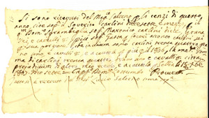 Documento originale, autentico 1807 SELLIA CZ Ricevuta versamento censi Lucio SALERNO su vigna MARONICO 1