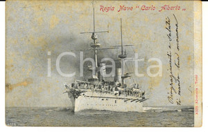 Cartolina originale da collezione 1900 ca MARINA MILITARE Regia Nave CARLO ALBERTO Cartolina FP VG 1
