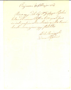 Documento originale, autentico 1868 ORZINUOVI BS Ricevuta pensione alimentare pro Celestino PASOLINI minore 1
