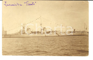 Cartolina originale da collezione 1930 ca REGIA MARINA Incrociatore TRENTO in navigazione Cartolina postale FP NV 1