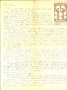 Autografo originale 1946 TORINO Musicista Ettore DESDERI lieto dell alloggio nuovo AUTOGRAFO 1