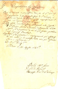 Documento originale, autentico 1846 MILANO Giuseppe CONSOLE DALL ARMI dona un quadro a Basilica SAN LORENZO 1