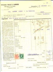 Documento originale, autentico 1931 ALESSANDRIA Molino a cilindri PITTALUGA FOSSATI & RAIMONDO Fattura 1
