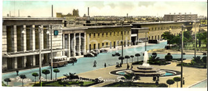 Cartolina originale da collezione 1959 FOGGIA Piazzale VITTORIO VENETO e stazioen ferroviaria Cartolina 22x10 cm 1