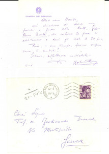 Autografo originale 1964 ROMA Biglietto Roberto LUCIFREDI pro insegnante in abilitazione Autografo 1