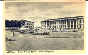 Cartolina originale da collezione 1944 VERCELLI Piazza Cesare Battisti Scuole Borgogna Cartolina FP VG 1
