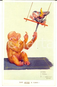 Cartolina originale da collezione 1950 ca Postcard Lawson WOOD Not quite a lady! VALENTINE & Sons VINTAGE cards 1