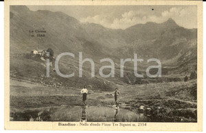 Cartolina originale da collezione 1952 VAL BIANDINO LC Panorama con il PIZZO TRE SIGNORI Cartolina ANIMATA FP 1