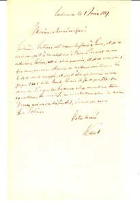 Manoscritto, lettera originale 1887 KARLSRUHE D Avvocato Rudolph KUSEL sulla posizione di Ferdinand FABIANI 1