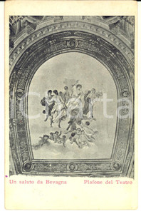 Cartolina originale da collezione 1900 ca BEVAGNA PG Plafone del Teatro Cartolina postale FP 1