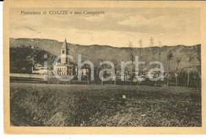 Cartolina originale da collezione 1924 COAZZE TO Panorama con il campanile Cartolina postale FP VG 1