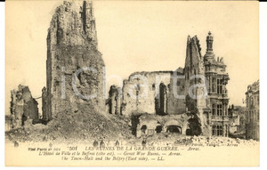 Cartolina originale da collezione 1920 ca ARRAS F HÃ´tel de Ville Carte postale RUINES GRANDE GUERRE FP NV 1