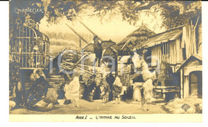 Cartolina originale da collezione 1910 ca CHANTECLER Hymne au soleil  Acte I  Edmond ROSTAND Carte postale 1