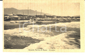 Cartolina originale da collezione 1930 ca MARINA DI CARRARA Veduta della spiaggia Cartolina ANIMATA FP NV 1