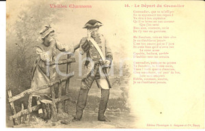 Cartolina originale da collezione 1902 COSTUMI FRANCIA LÃ© DÃ©part du Grenadier Carte postale VIEILLES CHANSONS 1