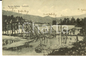 Cartolina originale da collezione 1917 GORIZIA ITALIANA Una passerella Cartolina postale ANIMATA FP 1