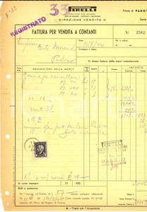 Documento originale, autentico 1944 WW2 PADOVA SocietÃ  PIRELLI Fattura intestata per gomme per cancellare 1