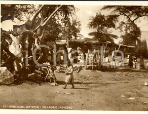 Cartolina originale da collezione 1937 DIRE DAUA ETIOPIA AOI Villaggio indigeno Cartolina ANIMATA FG VG 1