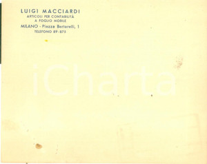 1952 MILANO Luigi MACCIARDI Articoli per contabilità Cartolina commerciale FG VG