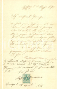 Documento originale, autentico 1890 GUSSAGO BS Francesco VENTURELLI si impegna a pagare immobili Documento 1