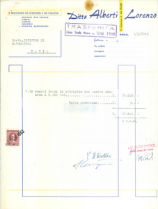 Documento originale, autentico 1963 MILANO Ditta Lorenzo ALBERTI Macchine da scrivere e da calcolo Fattura 1