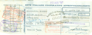 Documento originale, autentico 1941 NAPOLI Ente Italiano Cooperativo Approvvigionamenti Lettera di credito 1