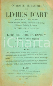 Giornale, rivista storica 1894 PARIS Bulletin mensuel de livres d art en vente chez RAPILLY Catalogo 10 1