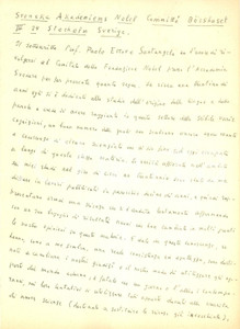 Autografo originale 1950 ca MILANO Paolo Ettore SANTANGELO invia opera alla Commissione NOBEL 1