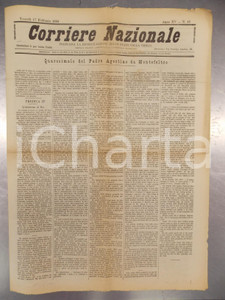Giornale, rivista storica 1888 CORRIERE NAZIONALE Padre Agostino da MONTEFELTRO predica su esistenza DIO 1