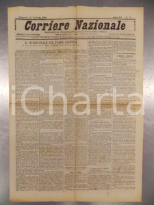 Giornale, rivista storica 1888 CORRIERE NAZIONALE Lodi per Quaresimale Padre Agostino da MONTEFELTRO 1