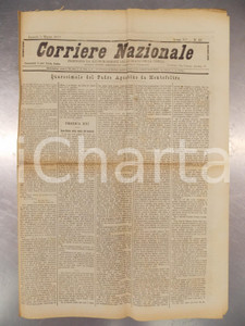 Giornale, rivista storica 1888 CORRIERE NAZIONALE Padre Agostino da MONTEFELTRO predica su Gesù Cristo 1