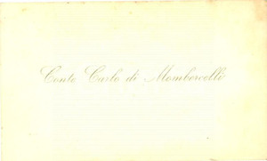 Documento originale, autentico 1920 ca Conte Carlo di MOMBERCELLI Biglietto da visita 1