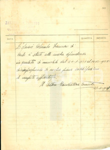 Documento originale, autentico 1938 LEGNANO MI Ernesto ZANZOTTERA costruzioni edili Dichiarazione 1