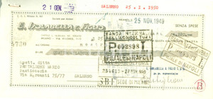 Documento originale, autentico 1949 MILANO Ditta ISOLABELLA & FIGLIO Cambiale con timbri bancari 1