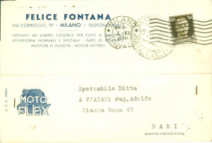 Cartolina originale da collezione 1938 MILANO Felice FONTANA Impianti ad albero flessibile utensileria Cartolina 1